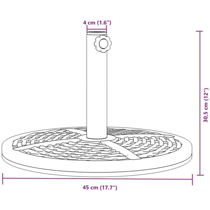 Parasollfot för ⌀38 / 48 mm stolpar 12 kg rund vidaXL – bild 8