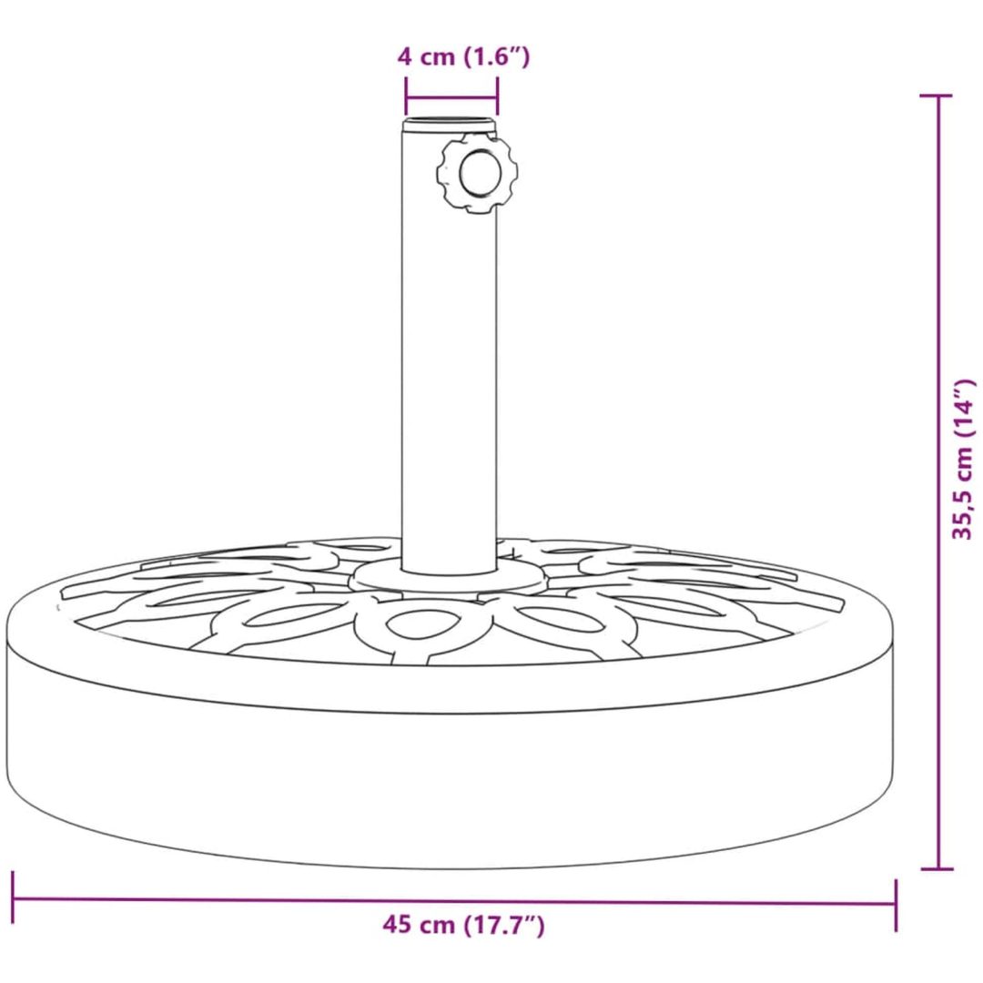 Parasollfot för ⌀38 / 48 mm stolpar 25 kg rund vidaXL – bild 8