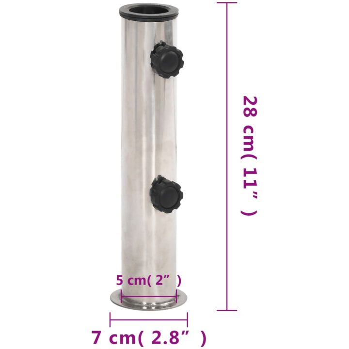 Parasollfot för ⌀38/48 mm stolpe silver rostfritt stål vidaXL – bild 5