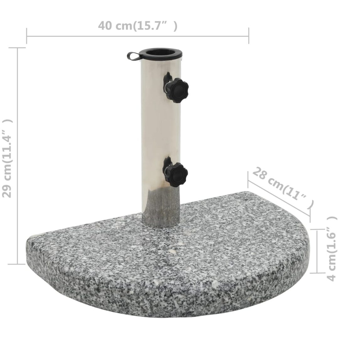 Parasollfot granit 10 kg halvrund grå vidaXL – bild 6