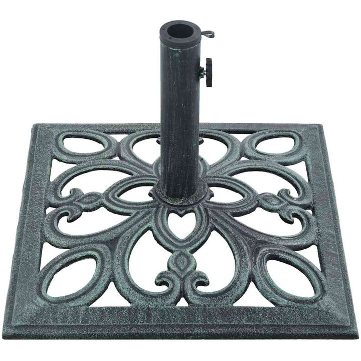 Parasollfot grön 12 kg 49 cm gjutjärn vidaXL 49 x 49 x 33 cm – bild 6