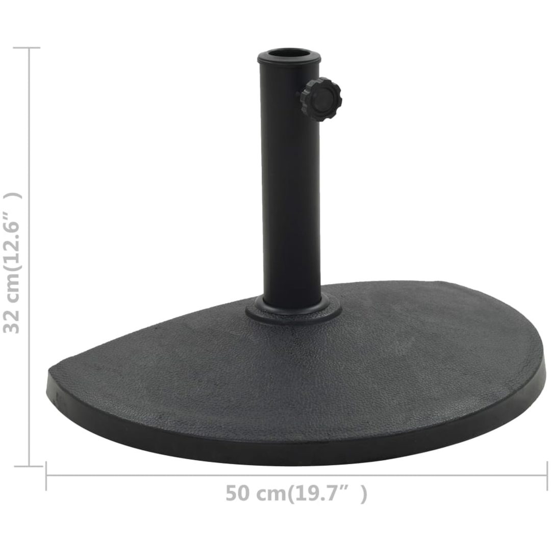 Parasollfot halvrund polyresin 9 kg svart vidaXL – bild 6