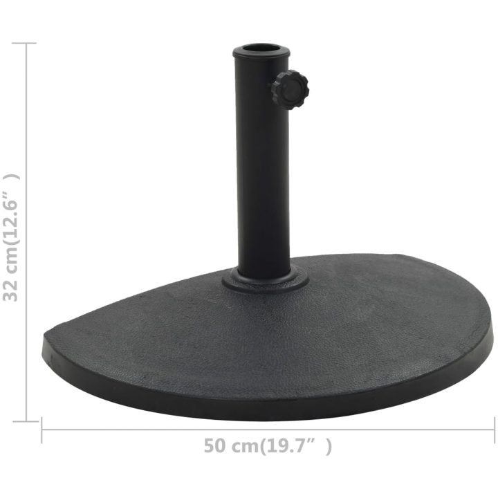 Parasollfot halvrund polyresin 9 kg svart vidaXL – bild 6