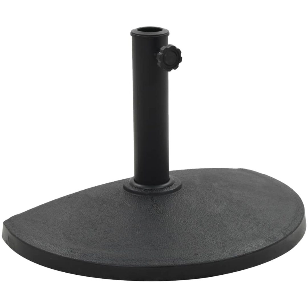 Parasollfot halvrund polyresin 9 kg svart vidaXL