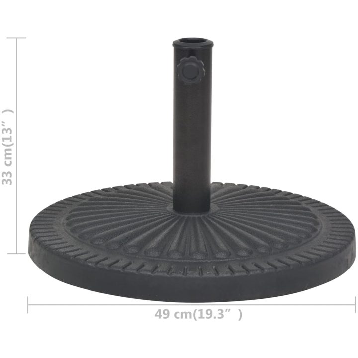 Parasollfot i harts rund svart 14 kg vidaXL – bild 7
