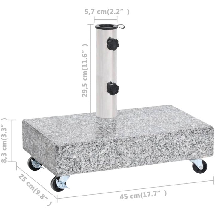 Parasollfot ljusgrå 45x25x8,3 cm granit vidaXL – bild 8
