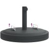 Parasollfot med handtag för ⌀38 / 48 mm stolpar 25 kg rund vidaXL – miniatyr 7