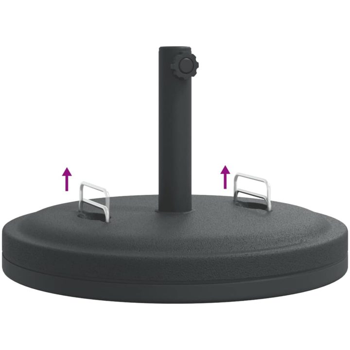 Parasollfot med handtag för ⌀38 / 48 mm stolpar 25 kg rund vidaXL – bild 7