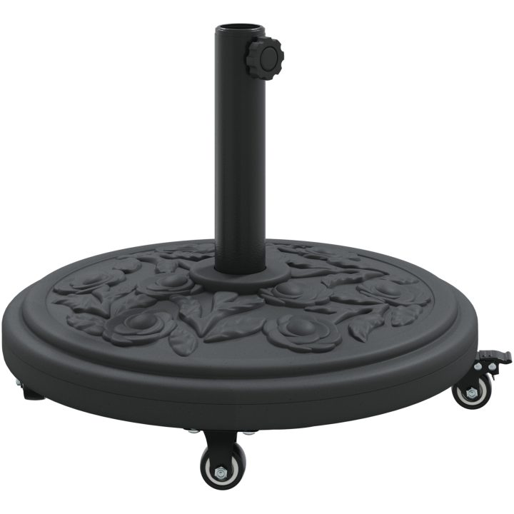 Parasollfot med hjul för 38-48 mm poler 13 kg rund vidaXL Medium – bild 2