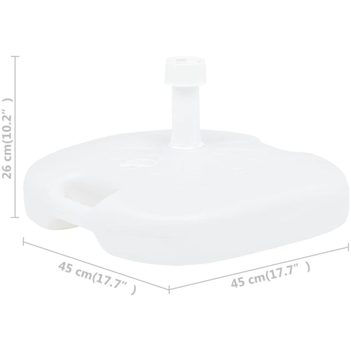 Parasollfot sand/vattenfylld 16 L vit plast vidaXL – bild 6