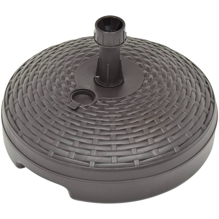 Parasollfot sand/vattenfylld 20 L brun plastrotting vidaXL – bild 4