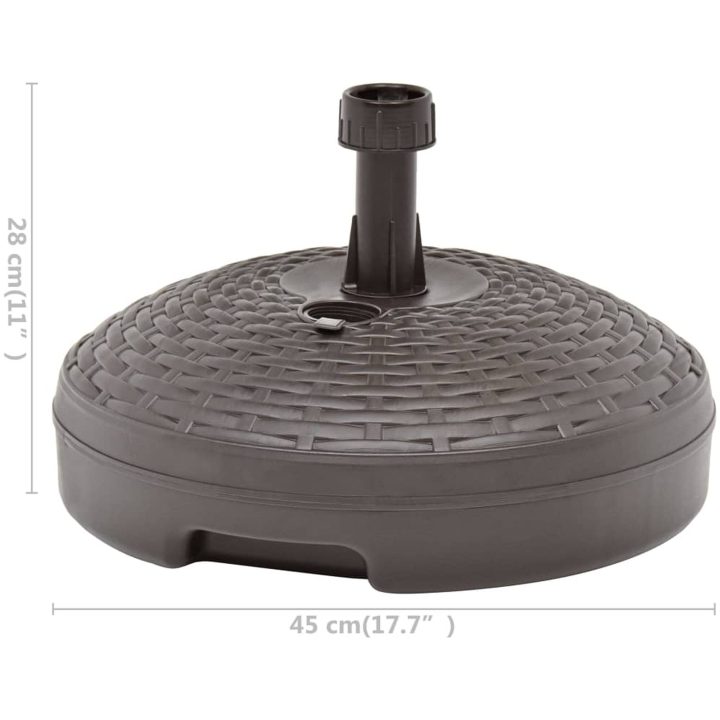 Parasollfot sand/vattenfylld 20 L brun plastrotting vidaXL – bild 6