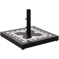 Parasollfot svart och vit fyrkantig 12 kg vidaXL
