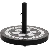 Parasollfot svart och vit rund 12 kg vidaXL