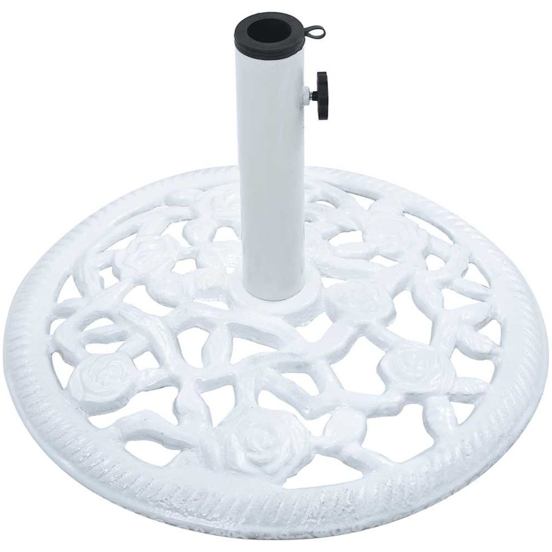 Parasollfot vit 12 kg 48 cm gjutjärn vidaXL 48 x 48 x 33 cm – bild 5