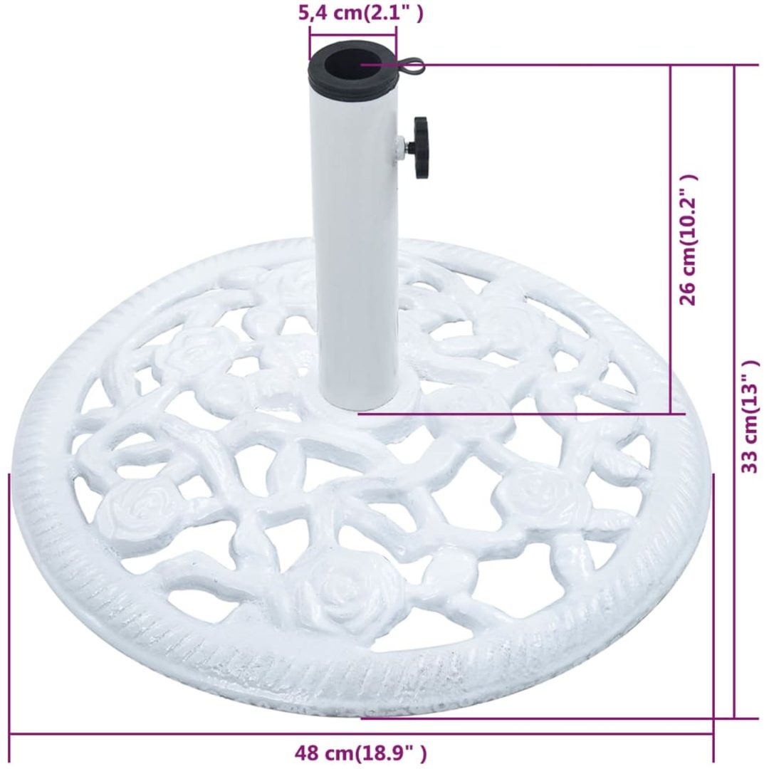 Parasollfot vit 12 kg 48 cm gjutjärn vidaXL 48 x 48 x 33 cm – bild 8