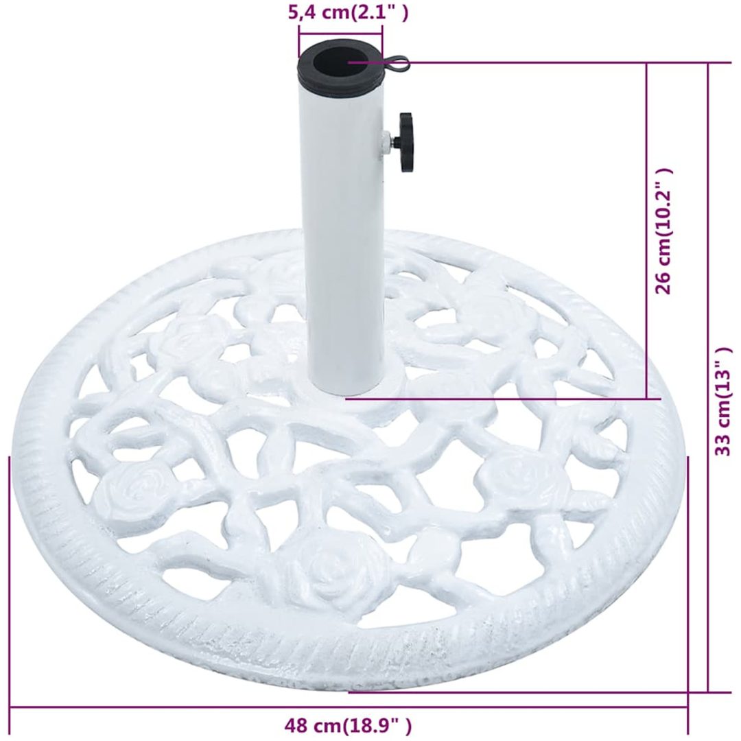 Parasollfot vit 12 kg 48 cm gjutjärn vidaXL 48 x 48 x 33 cm – bild 9