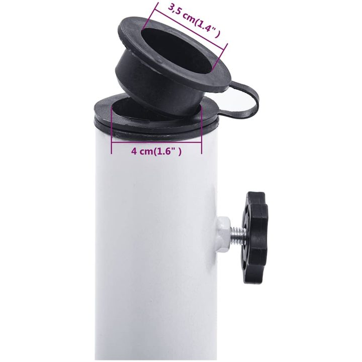 Parasollfot vit 12 kg 48 cm gjutjärn vidaXL 48 x 48 x 33 cm – bild 10