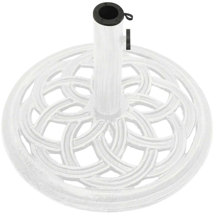 Parasollfot vit 44x gjutjärn vidaXL ⌀44 x 31 cm – bild 5