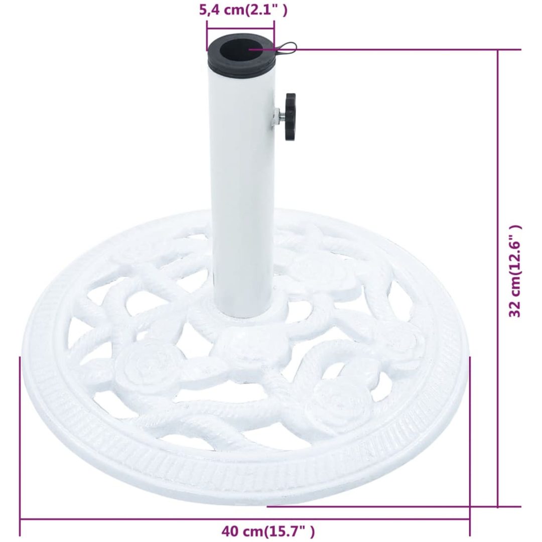 Parasollfot vit 9 kg 40 cm gjutjärn vidaXL 40 x 40 x 32 cm – bild 8