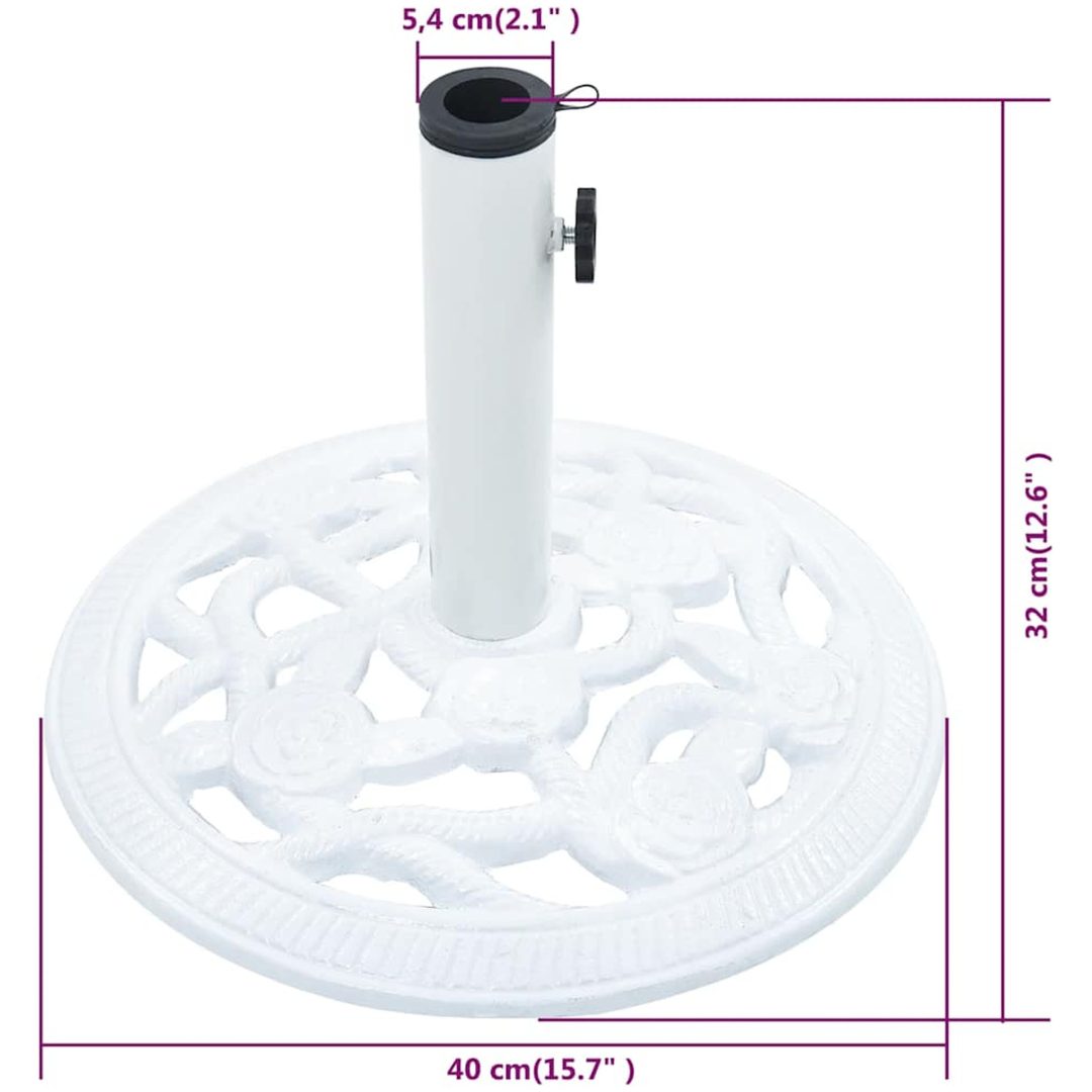 Parasollfot vit 9 kg 40 cm gjutjärn vidaXL 40 x 40 x 32 cm – bild 9