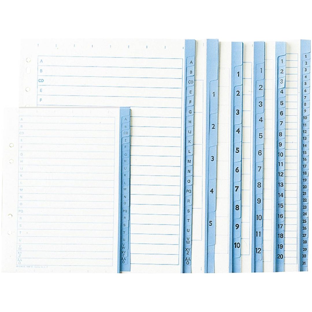 Pärmregister Papper Vit/Blå NONAME REGISTER A4 90G A-Ö BLÅ FLIKAR