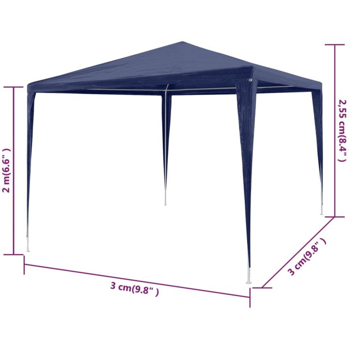 Partytält 3x3 blå vidaXL 3 x 3 m – bild 6