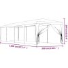 Partytält med 10 sidoväggar i nät HDPE röd vidaXL 3 x 12 m – miniatyr 7