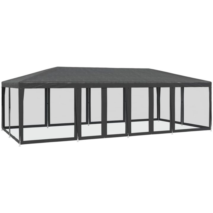 Partytält med 12 sidoväggar i nät HDPE antracit vidaXL 8 x 4 m – bild 2