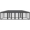 Partytält med 12 sidoväggar i nät HDPE antracit vidaXL 8 x 4 m – miniatyr 3