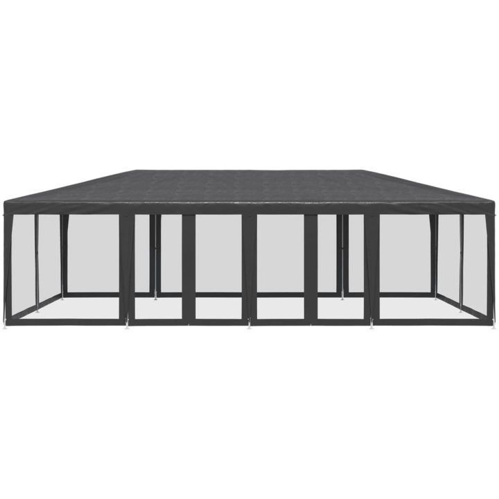 Partytält med 12 sidoväggar i nät HDPE antracit vidaXL 8 x 4 m – bild 3
