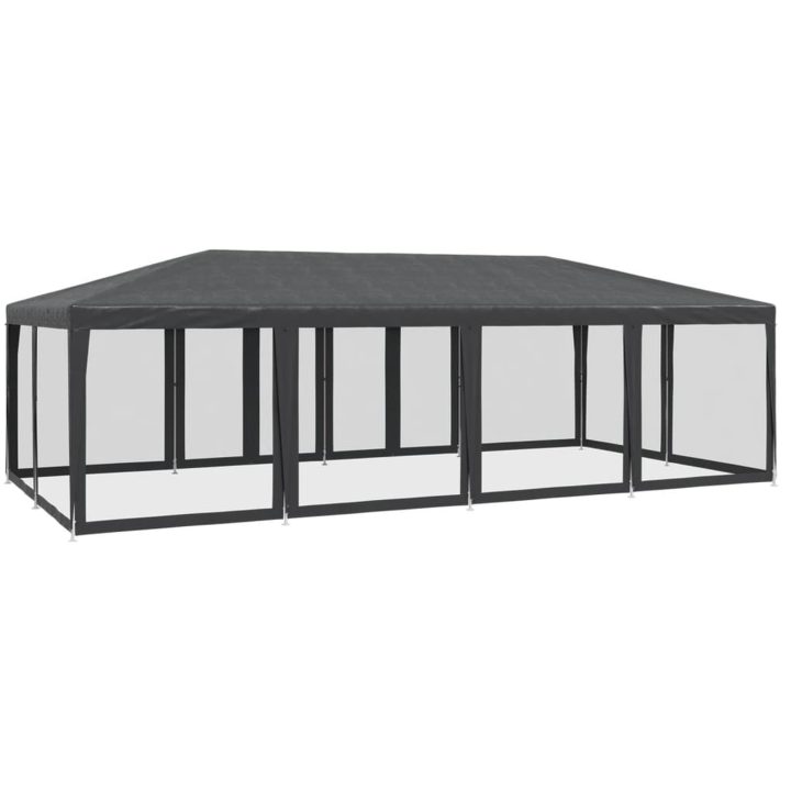 Partytält med 12 sidoväggar i nät HDPE antracit vidaXL 8 x 4 m – bild 5