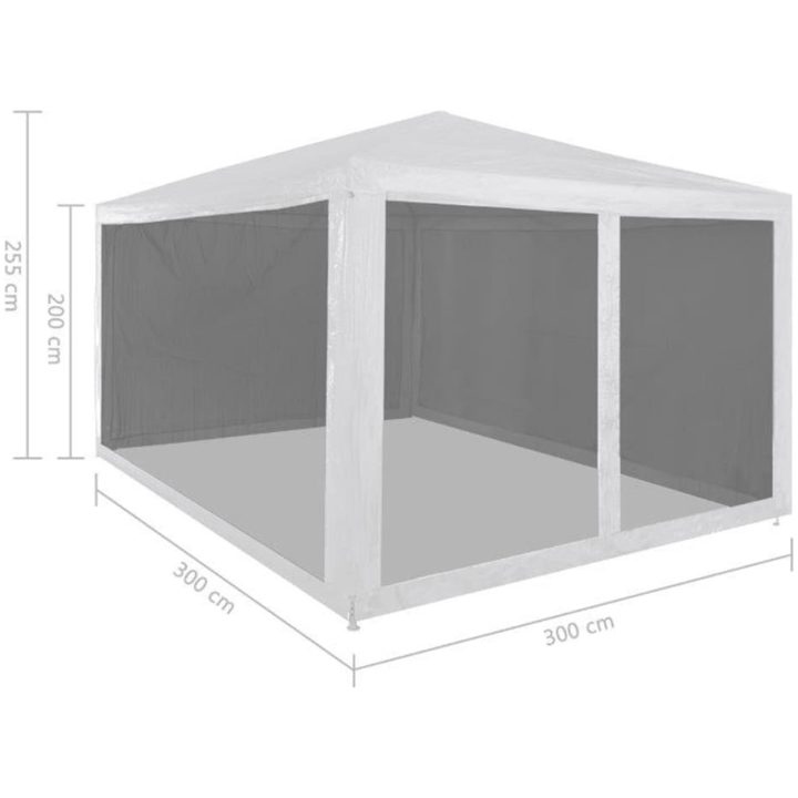 Partytält med 4 sidoväggar i nät vidaXL 3 x 3 m – bild 6
