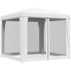 Partytält med 4 sidoväggar i nät vit vidaXL 2.5 x 2.5 m – miniatyr 4