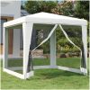 Partytält med 4 sidoväggar i nät vit vidaXL 2.5 x 2.5 m – miniatyr 1