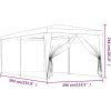 Partytält med 6 sidoväggar i nät HDPE antracit vidaXL 3 x 6 m – miniatyr 7