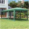 Partytält med 8 sidoväggar i nät HDPE grön vidaXL 3 x 9 m – miniatyr 1