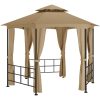 Partytält med sidoväggar 3,1x2,7 m taupe vidaXL – miniatyr 2