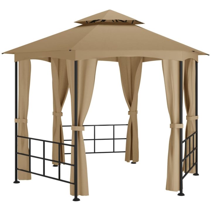 Partytält med sidoväggar 3,1x2,7 m taupe vidaXL – bild 2