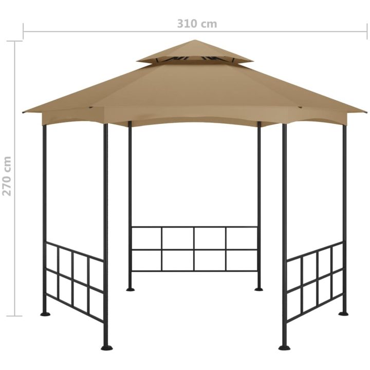 Partytält med sidoväggar 3,1x2,7 m taupe vidaXL – bild 6