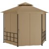 Partytält med sidoväggar 3,1x2,7 m taupe vidaXL – miniatyr 1