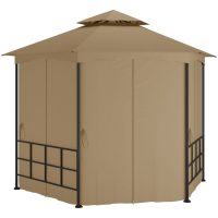 Partytält med sidoväggar 3,1x2,7 m taupe vidaXL