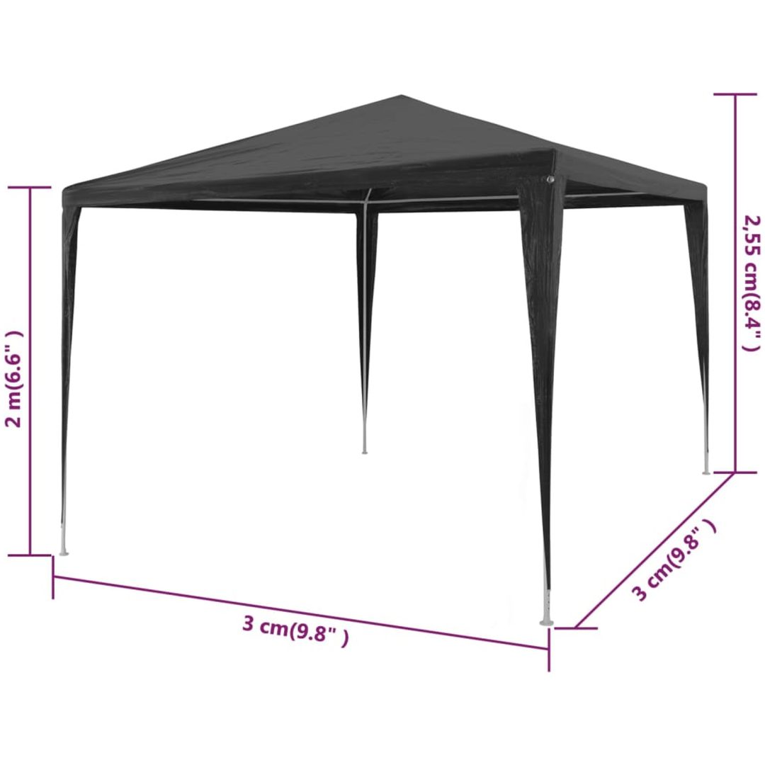 Partytält PE antracit vidaXL 3 x 3 m – bild 6