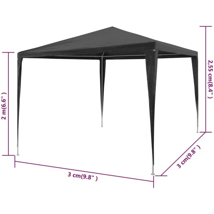 Partytält PE antracit vidaXL 3 x 3 m – bild 6