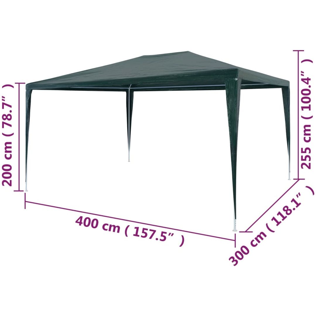 Partytält PE grönt vidaXL 3 x 4 m – bild 6