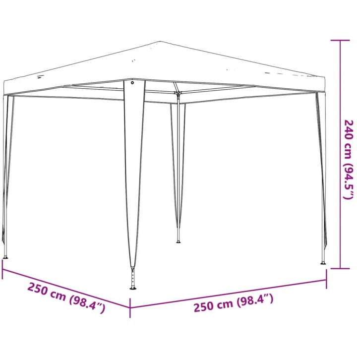 Partytält vit vidaXL 2.5 x 2.5 m – bild 8
