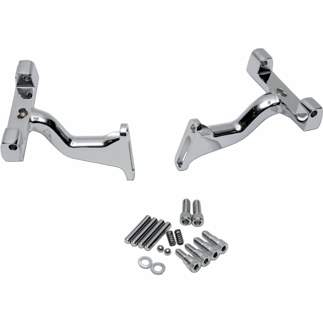 Passagerarfotplattor Fäste Raised Krom DRAG SPECIALTIES