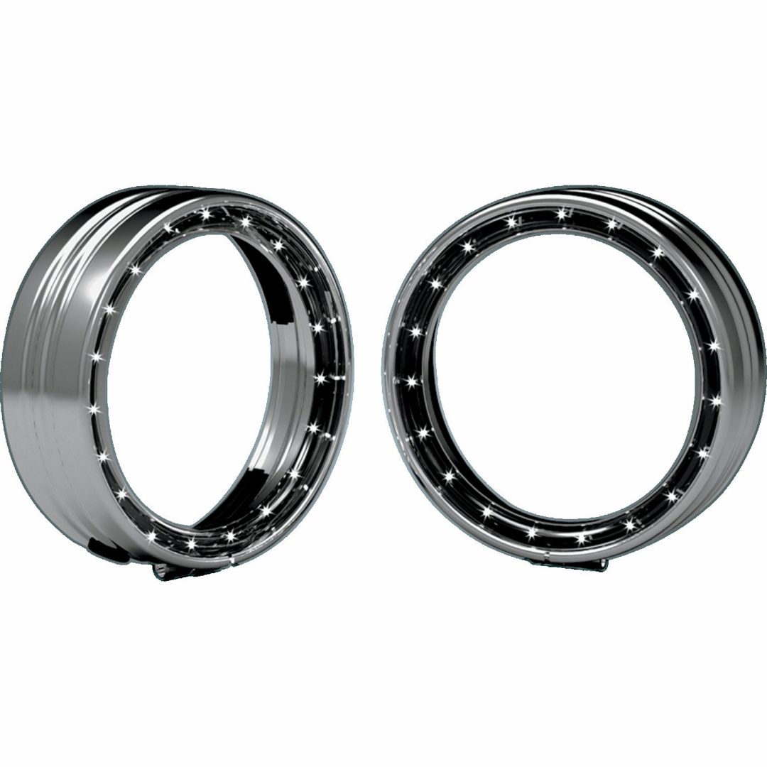 Passeringsljusring 4-1/2" Klar/Krom/Vit KURYAKYN RING TRIM PASS LT HALO