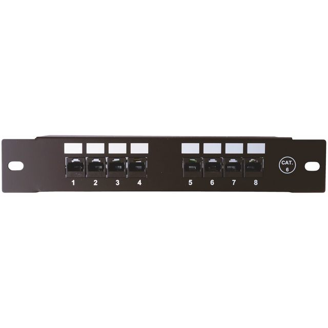 Patchpanel 10” Cat.6, Oskärmad, 8-portar MALMBERGS