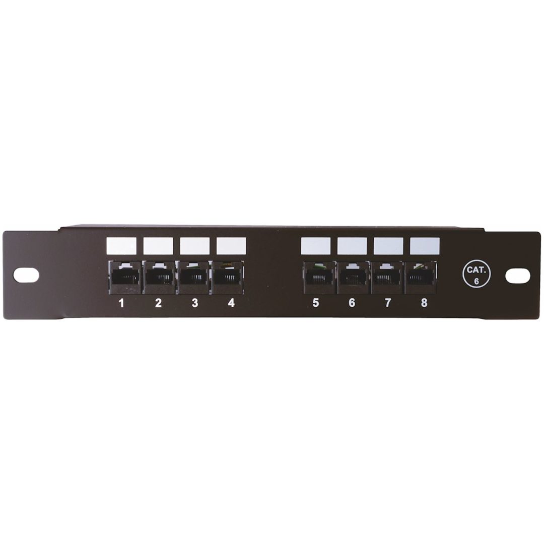 Patchpanel 10" Cat.6, Oskärmad, 8-portar MALMBERGS